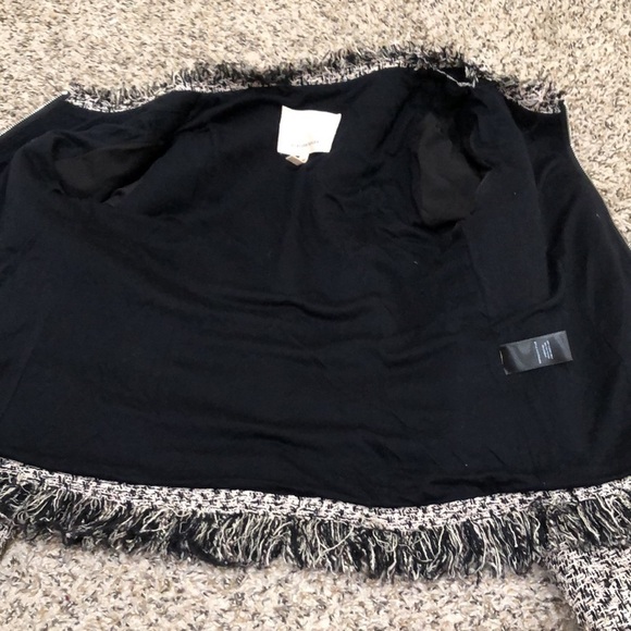 Rebecca Taylor Blazer Jacket Size 4 Cream Black Tweed - Picture 5 of 11